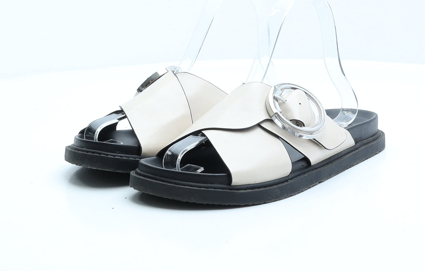 Topshop Womens Pink Faux Leather Slip On Sandal UK 5 EUR 38