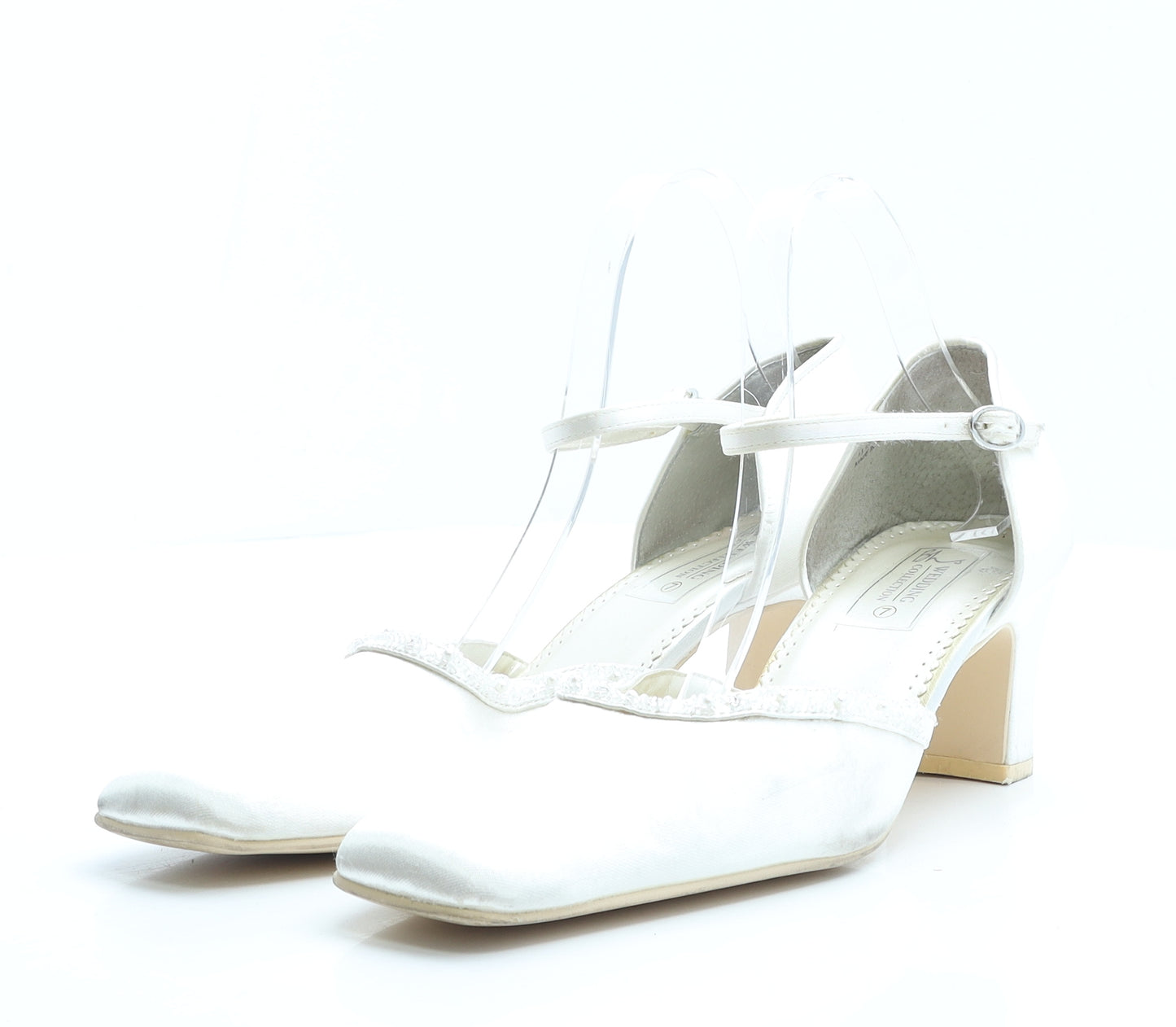 BHS Womens Ivory Polyester D'Orsay Heel UK 7 EUR 40 - Wedding Collection