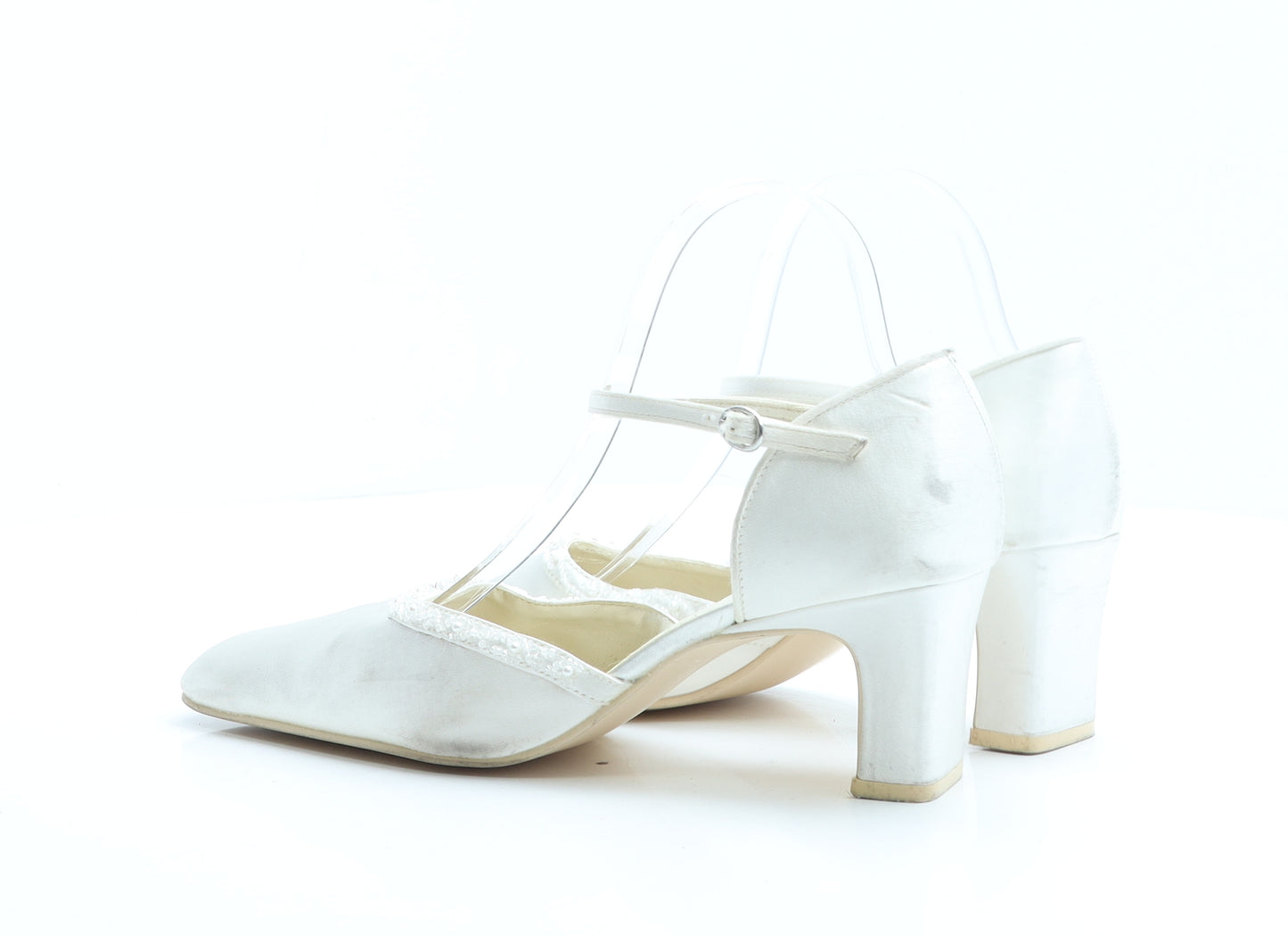 BHS Womens Ivory Polyester D'Orsay Heel UK 7 EUR 40 - Wedding Collection