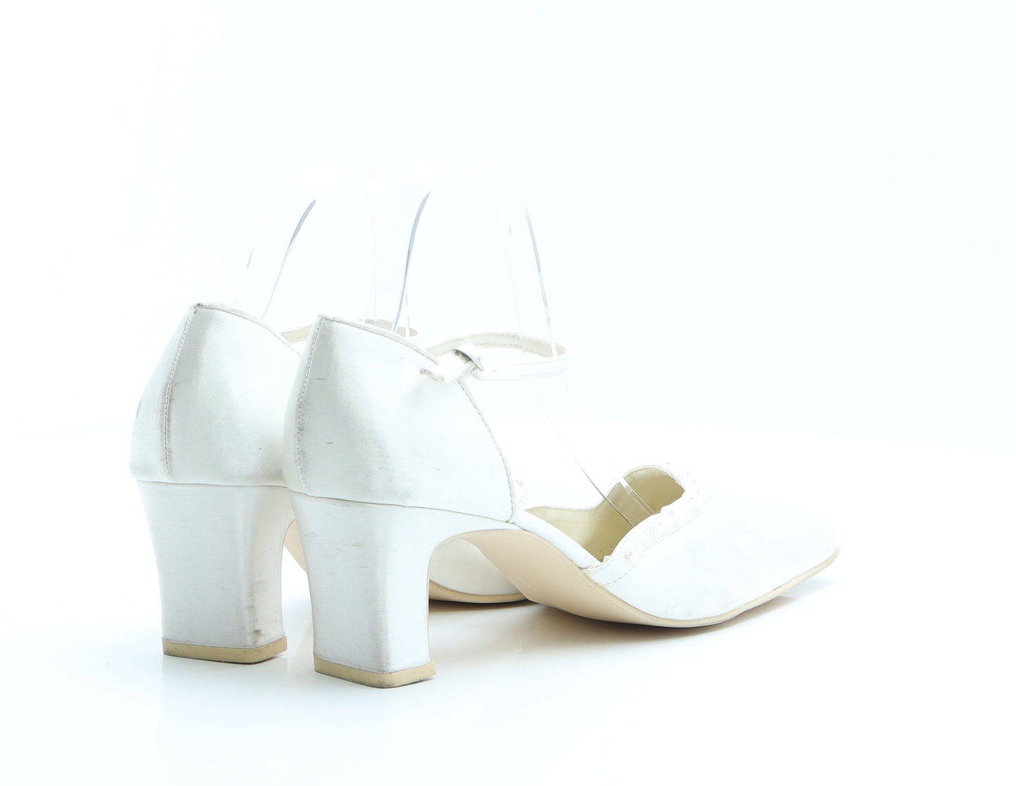 BHS Womens Ivory Polyester D'Orsay Heel UK 7 EUR 40 - Wedding Collection