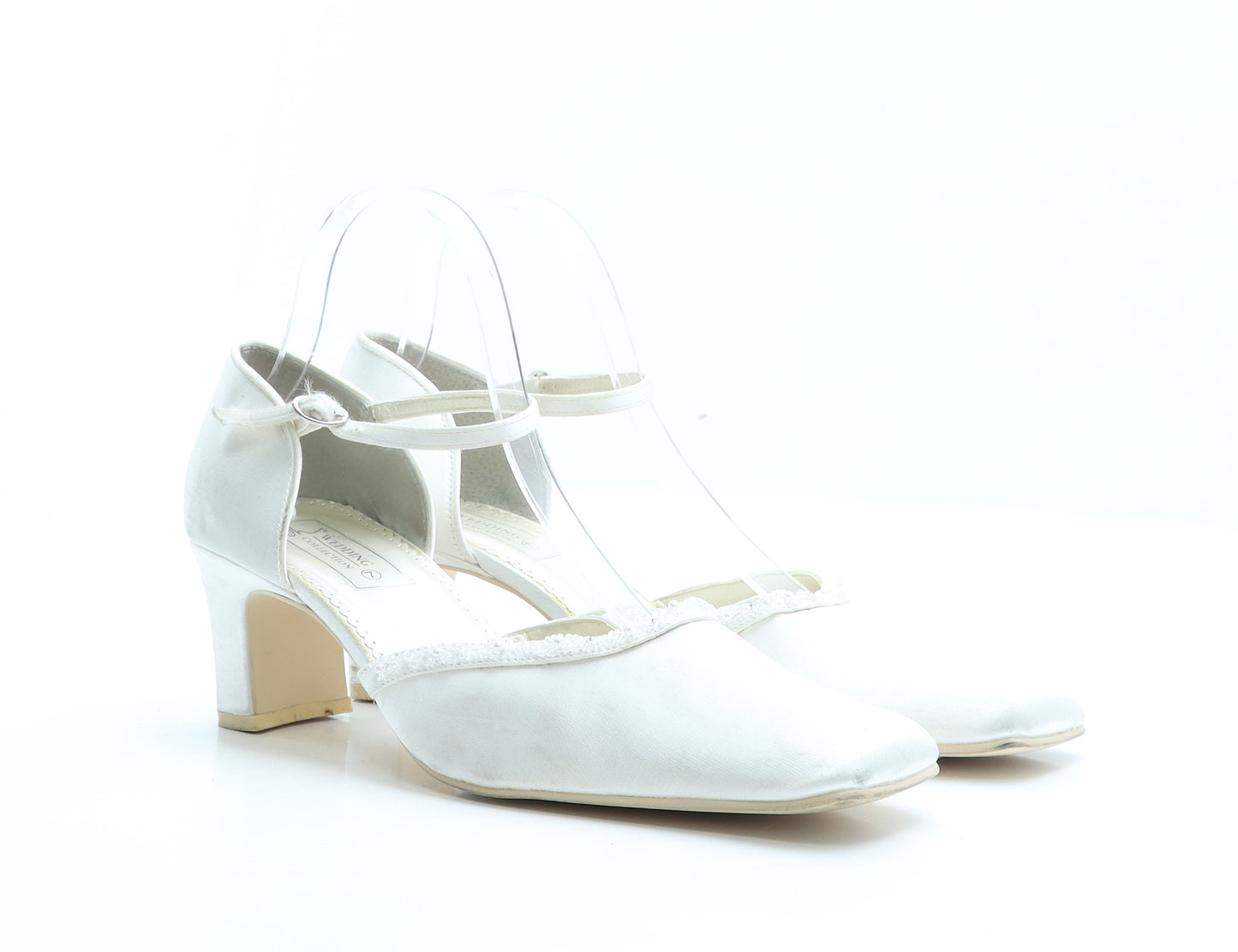 BHS Womens Ivory Polyester D'Orsay Heel UK 7 EUR 40 - Wedding Collection