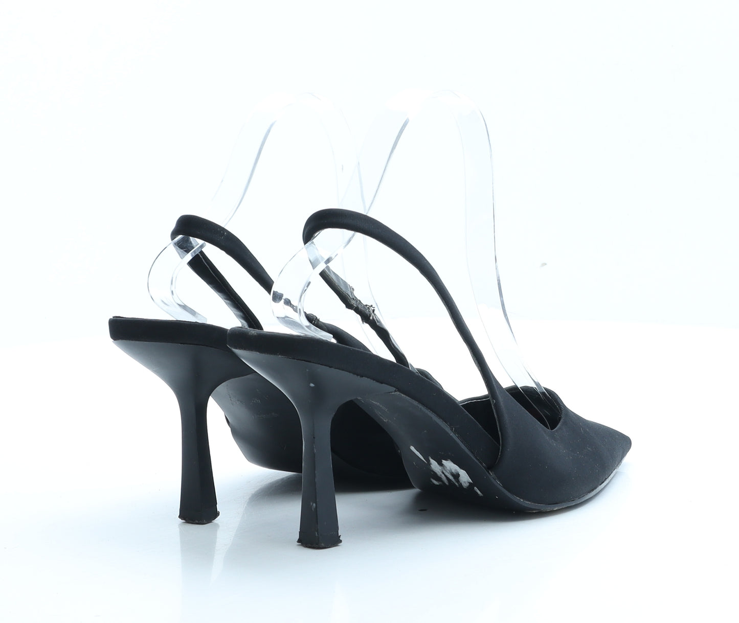 Schuh Womens Black Polyester Slingback Heel UK 4 EUR 37
