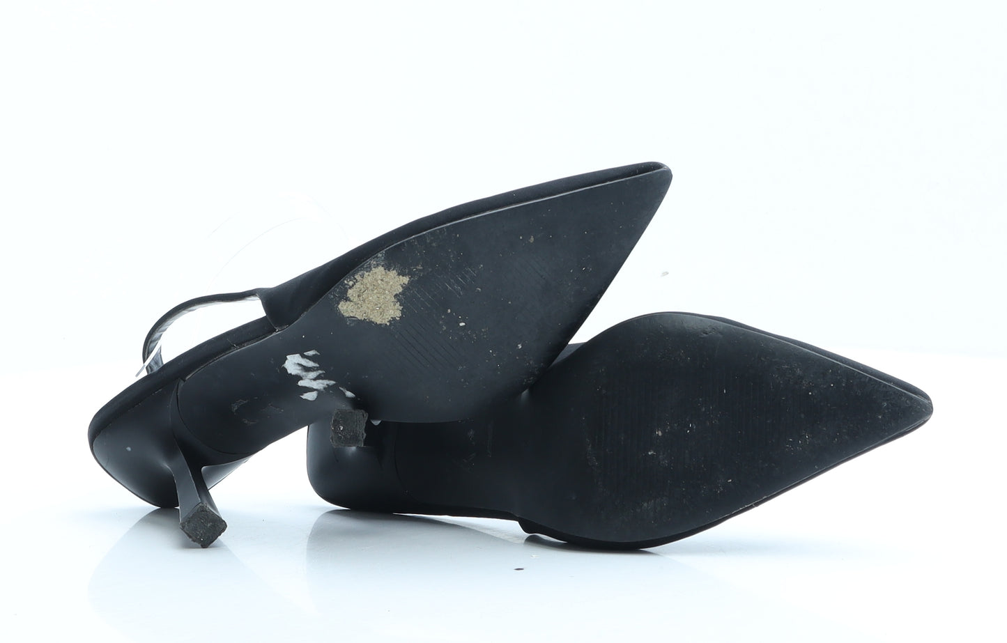 Schuh Womens Black Polyester Slingback Heel UK 4 EUR 37