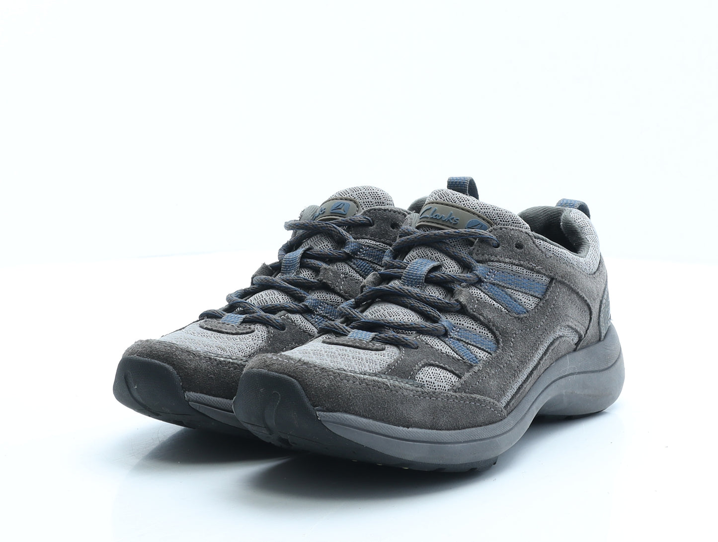 Clarks Womens Grey Colourblock Polyester Trainer UK 3 EUR 36