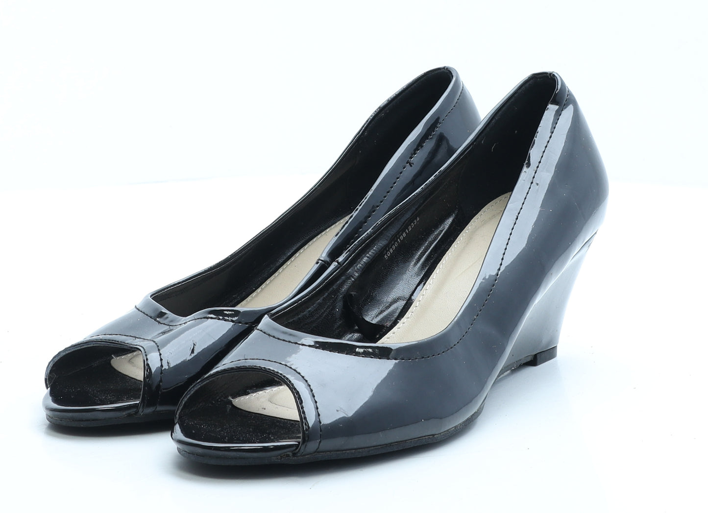 Dunnes Stores Womens Black Vinyl Court Heel UK 6 EUR 39
