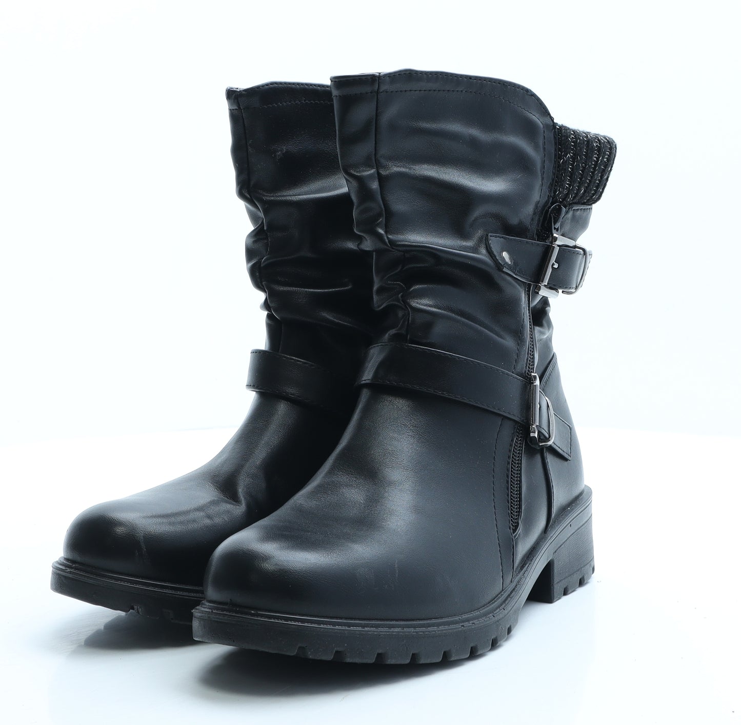 Lilley Womens Black Polyester Slip On Boot UK 7 EUR 40
