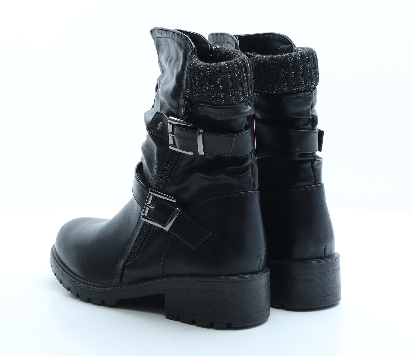 Lilley Womens Black Polyester Slip On Boot UK 7 EUR 40