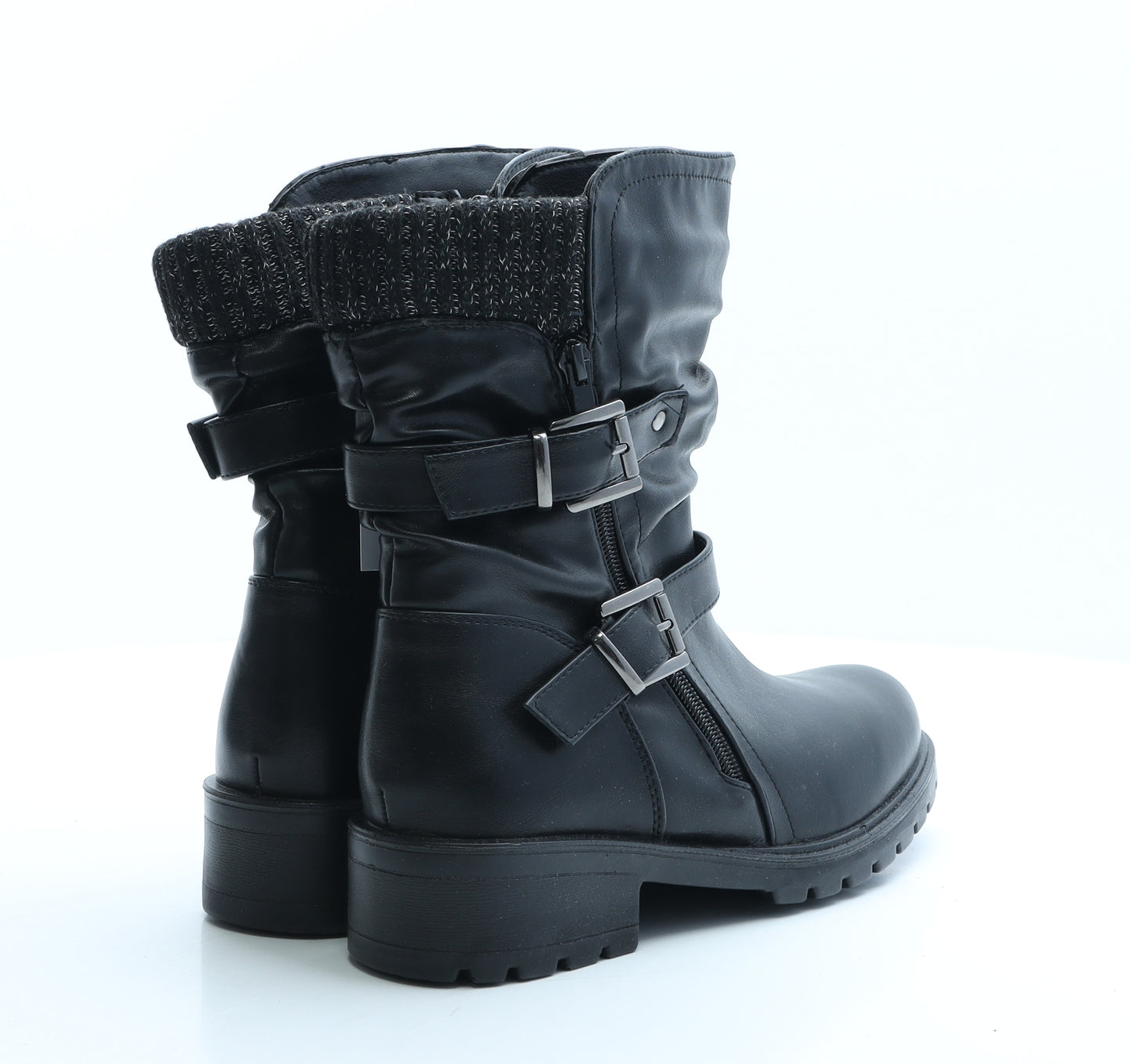 Lilley Womens Black Polyester Slip On Boot UK 7 EUR 40