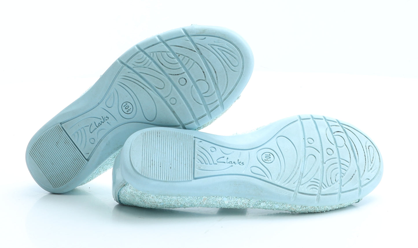 Clarks Girls Blue Polyester Ballet Flat UK 10.5