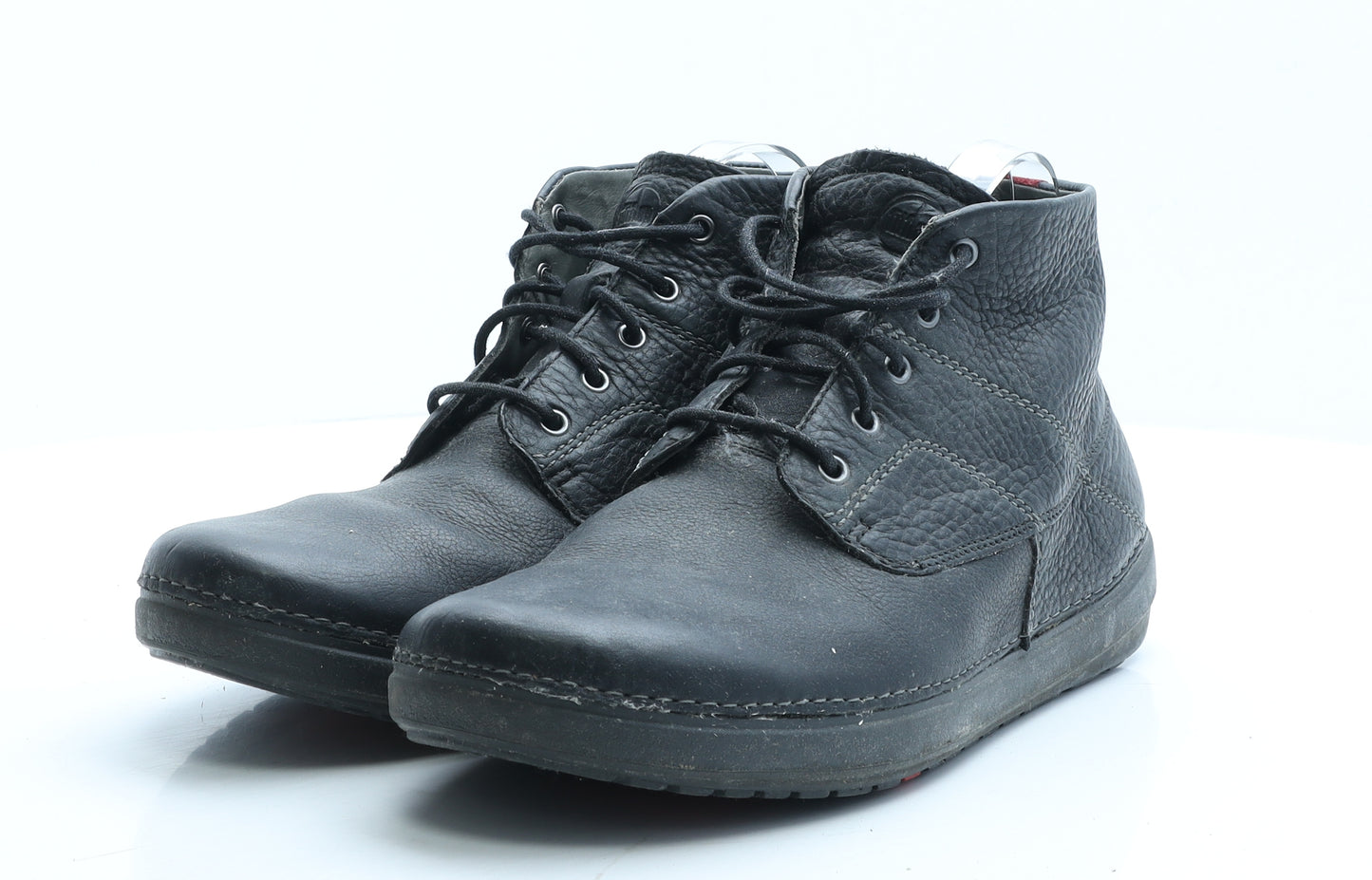 FitFlop Mens Black Leather Combat Boot UK 9 EUR 43