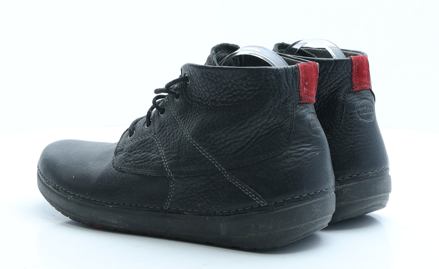 FitFlop Mens Black Leather Combat Boot UK 9 EUR 43