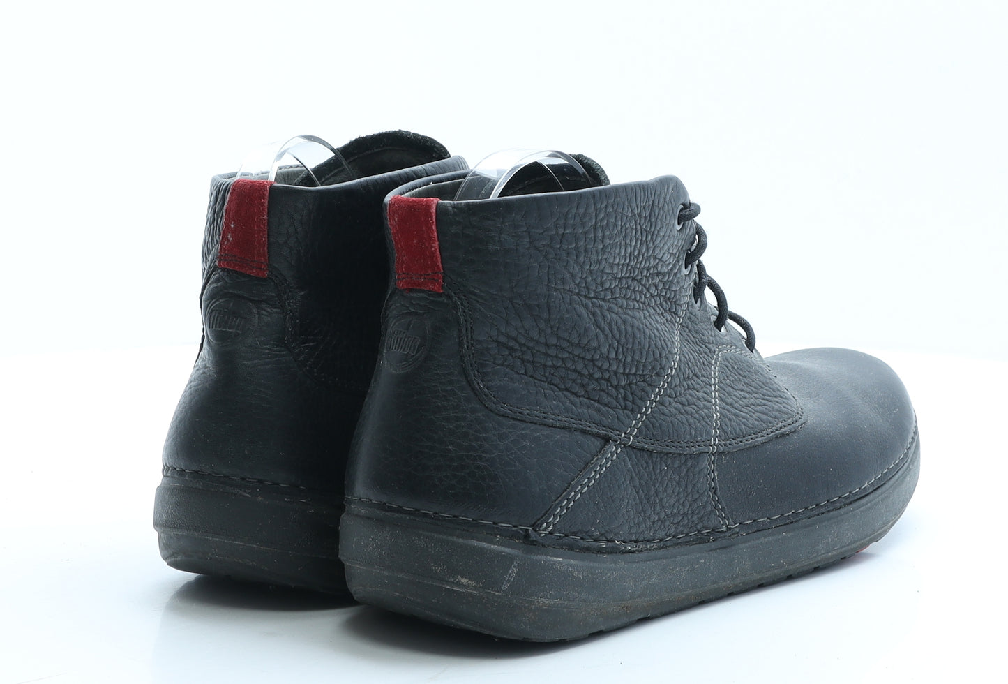 FitFlop Mens Black Leather Combat Boot UK 9 EUR 43