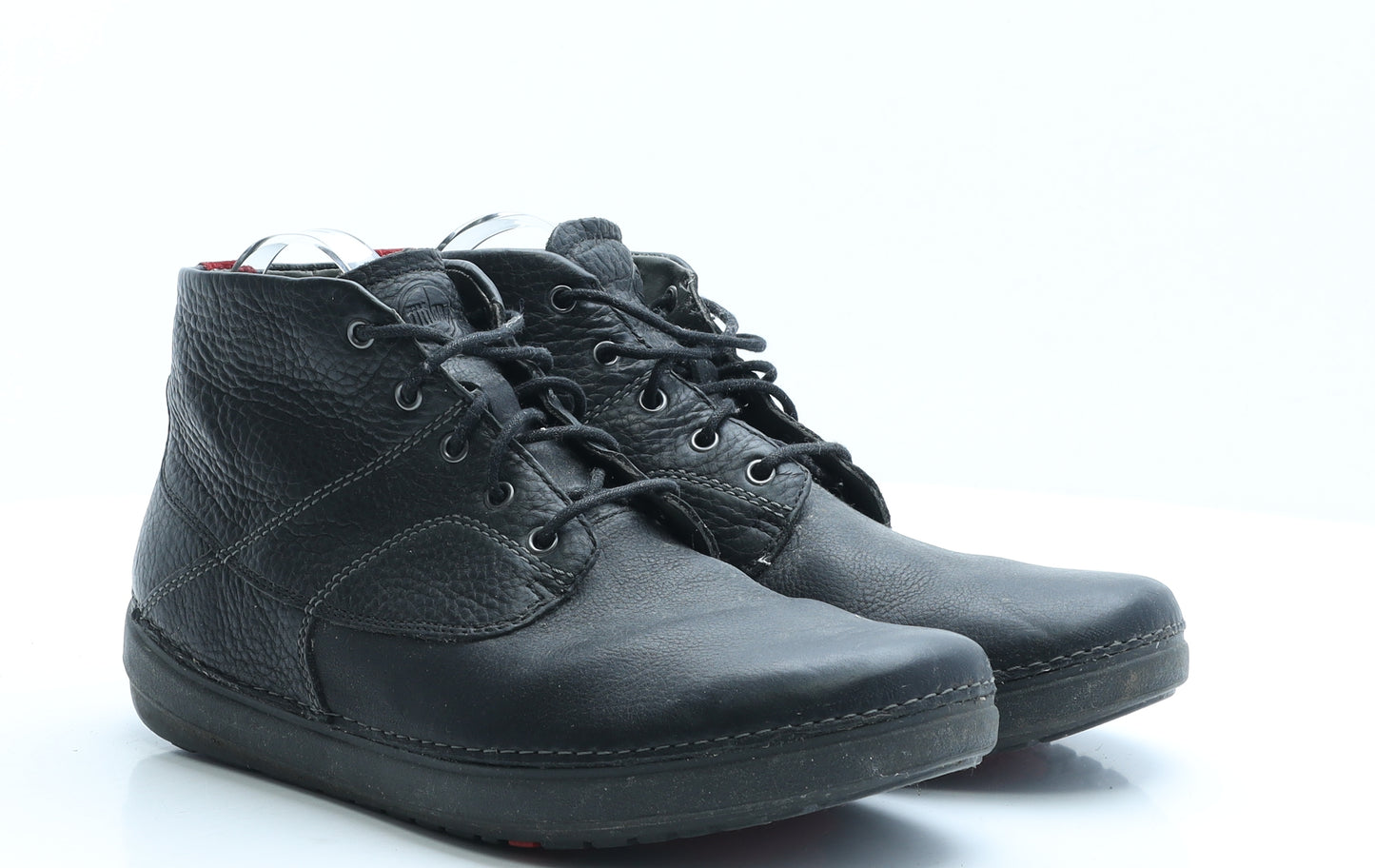 FitFlop Mens Black Leather Combat Boot UK 9 EUR 43