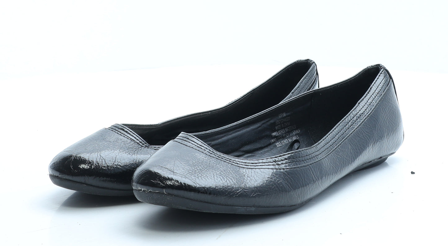 George Womens Black Vinyl Ballet Flat UK 8 EUR 42