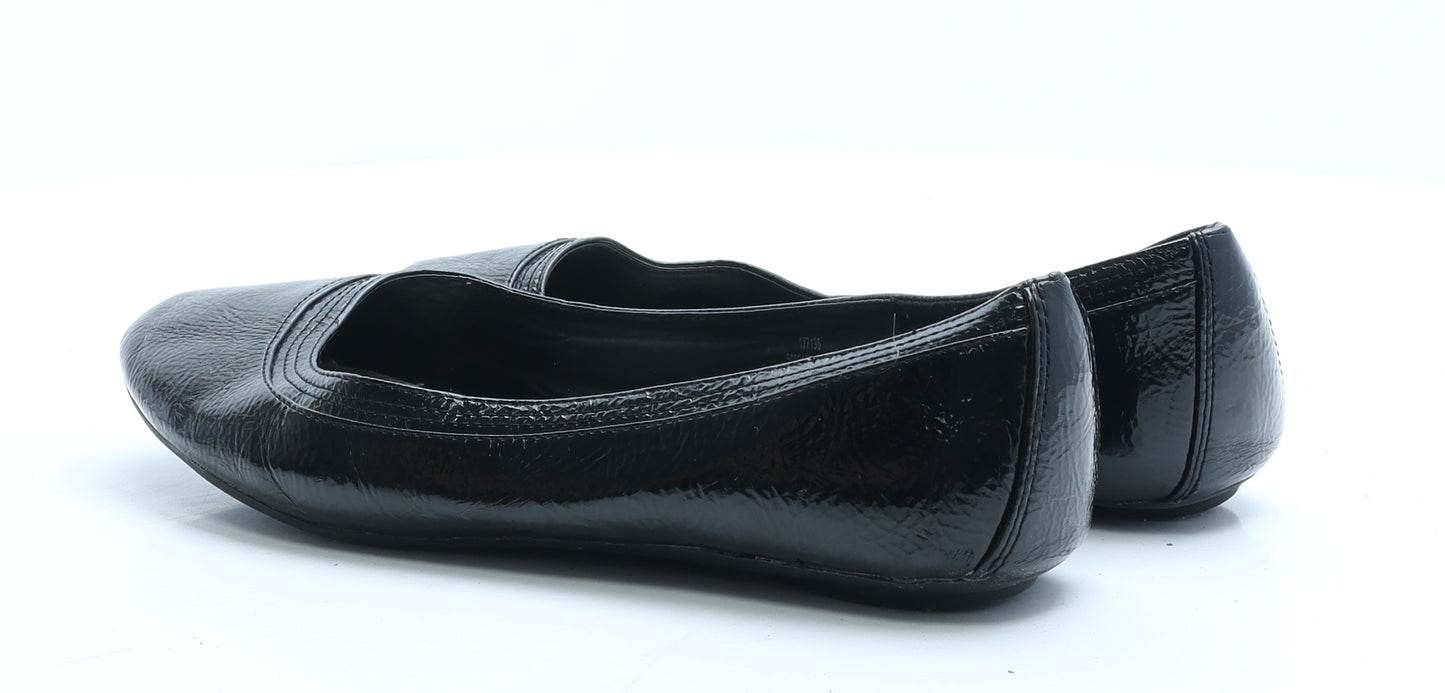 George Womens Black Vinyl Ballet Flat UK 8 EUR 42