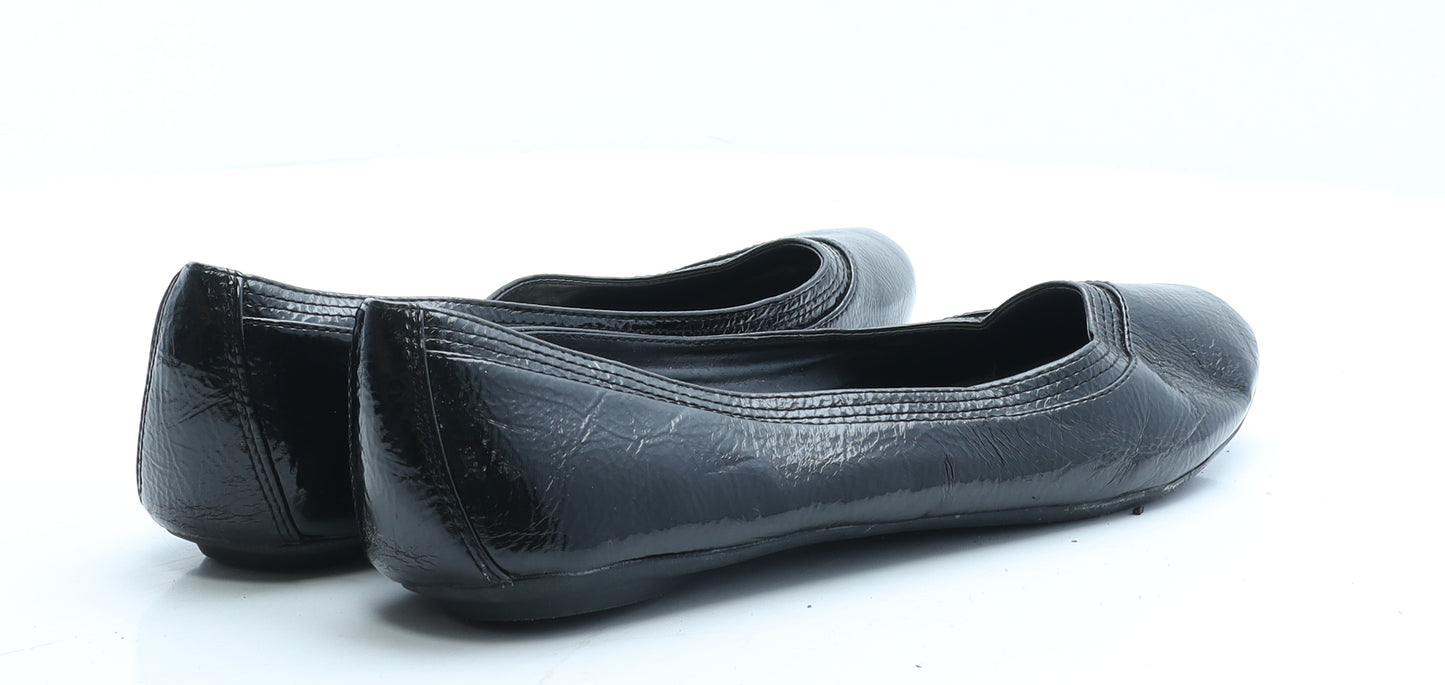 George Womens Black Vinyl Ballet Flat UK 8 EUR 42