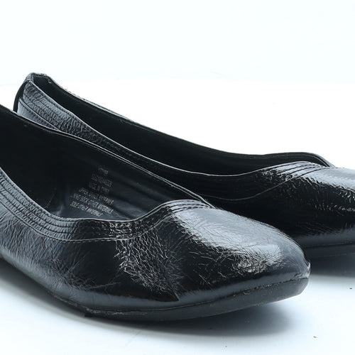 George Womens Black Vinyl Ballet Flat UK 8 EUR 42