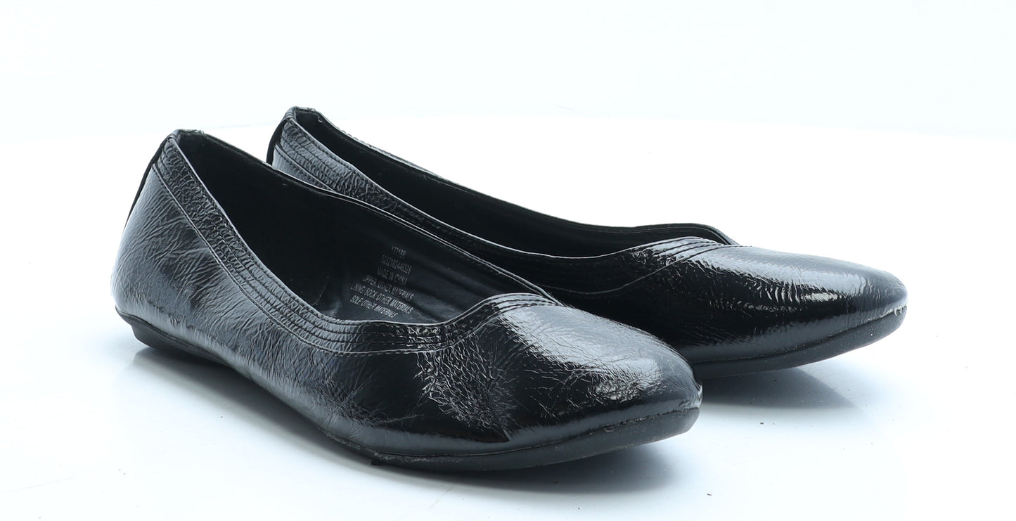 George Womens Black Vinyl Ballet Flat UK 8 EUR 42