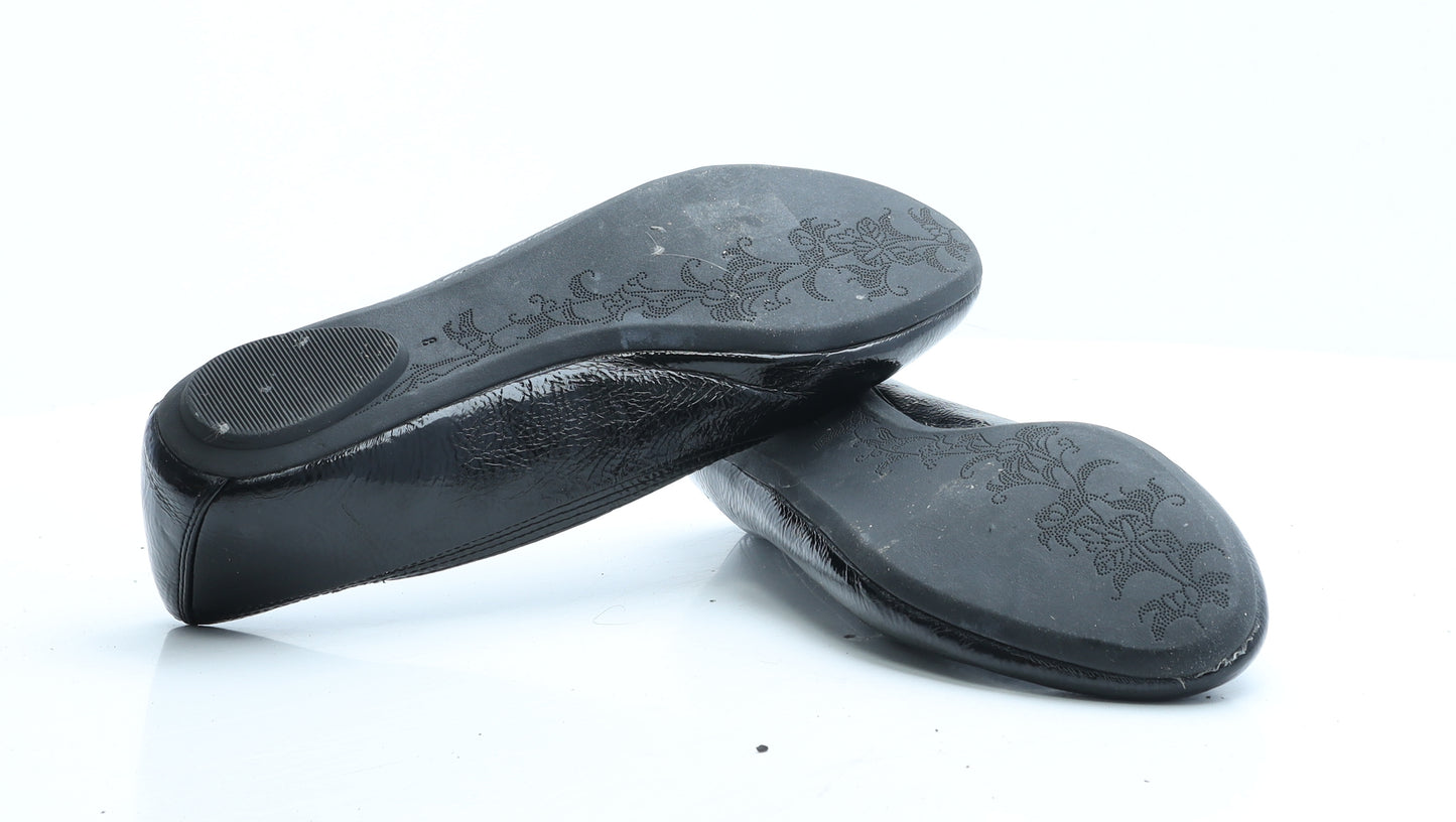 George Womens Black Vinyl Ballet Flat UK 8 EUR 42