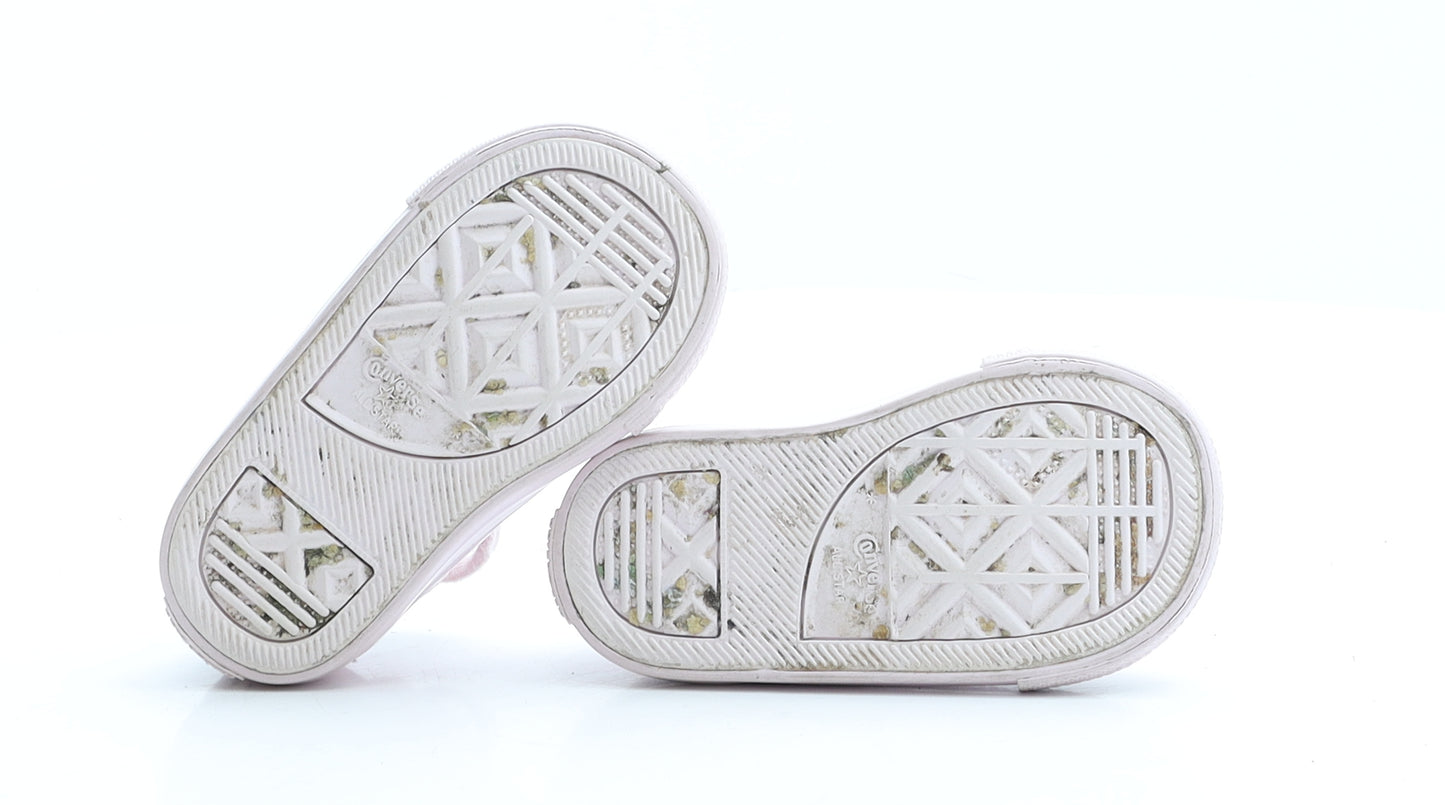 Converse Girls Pink Rubber Trainer UK 4 EUR 20 - Baby 11.5cm