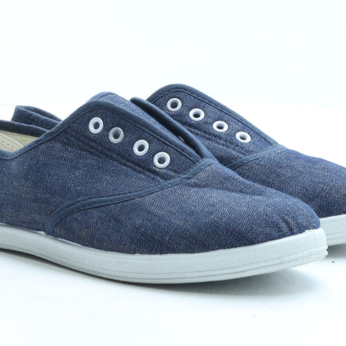 E-vie Womens Blue Polyester Flat UK 6 EUR 39