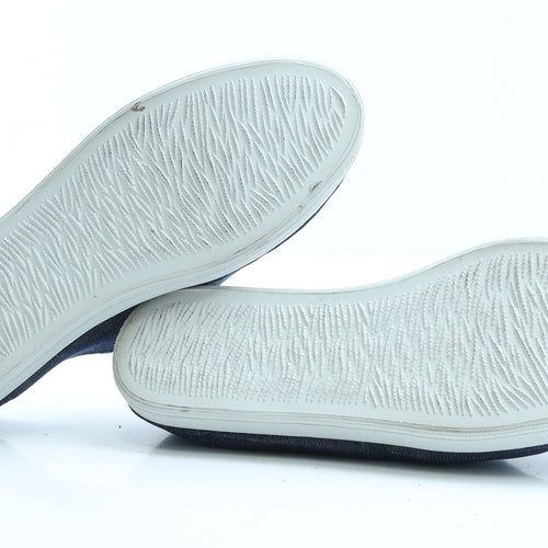 E-vie Womens Blue Polyester Flat UK 6 EUR 39