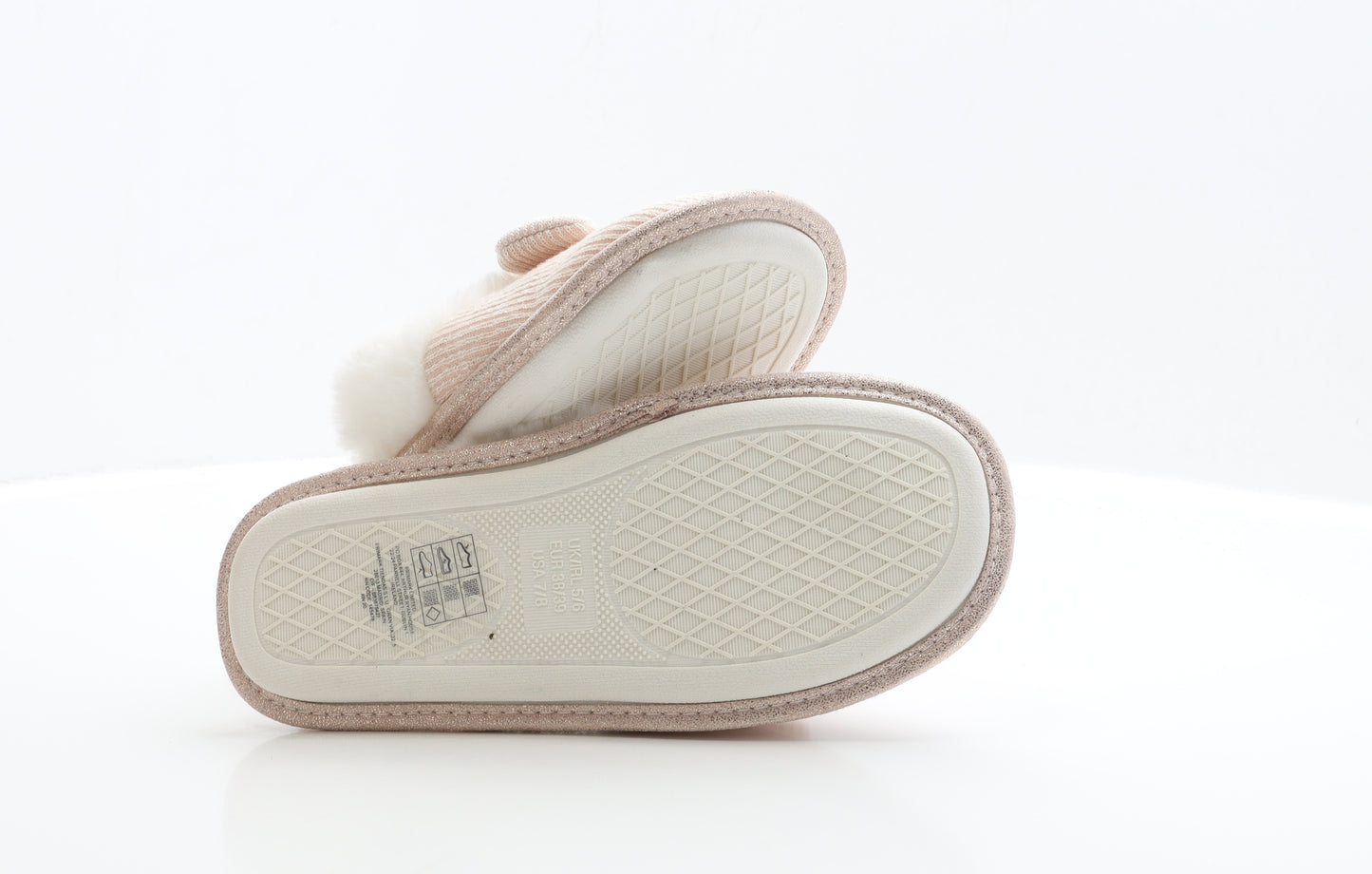 Primark Womens Pink Polyester Slip On Slipper UK 38 - Size 5-6
