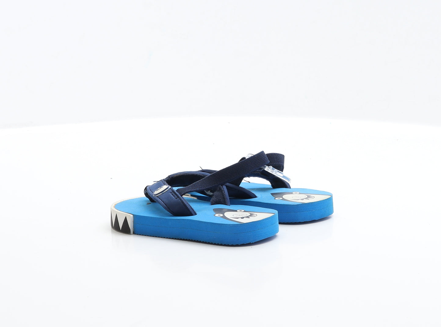 Preworn Boys Blue Rubber Slingback Sandal UK 6 EUR 23 - Shark Detail