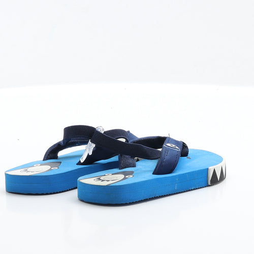 Preworn Boys Blue Rubber Slingback Sandal UK 6 EUR 23 - Shark Detail