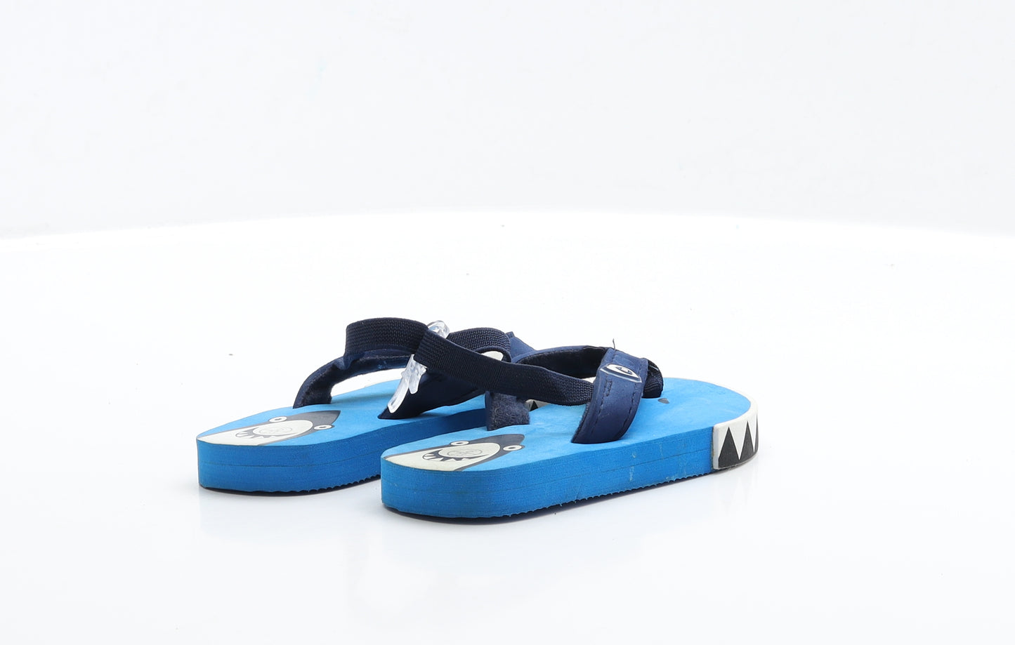 Preworn Boys Blue Rubber Slingback Sandal UK 6 EUR 23 - Shark Detail