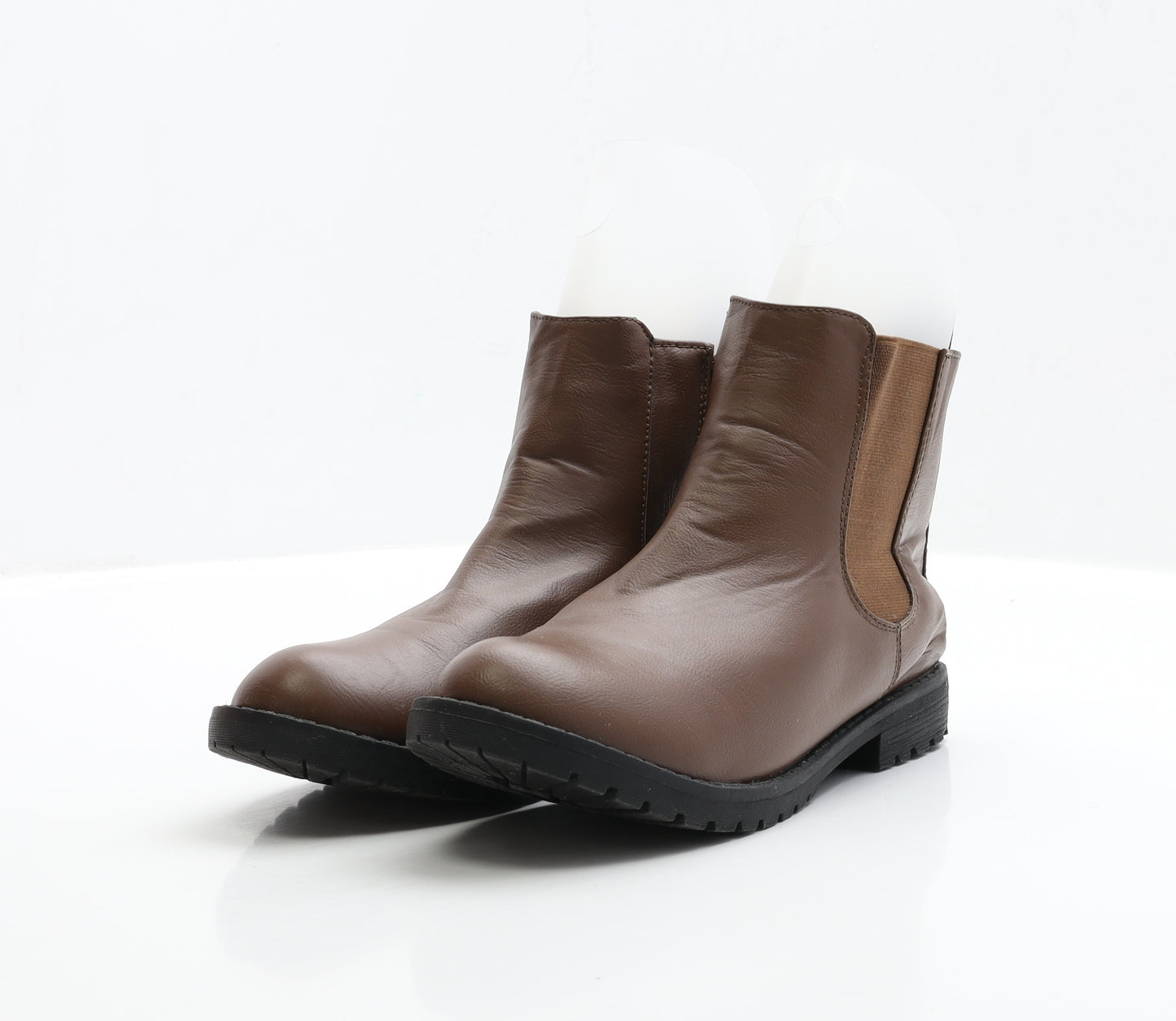 Yourstyle Womens Brown Faux Leather Chelsea Boot UK 4 EUR 37