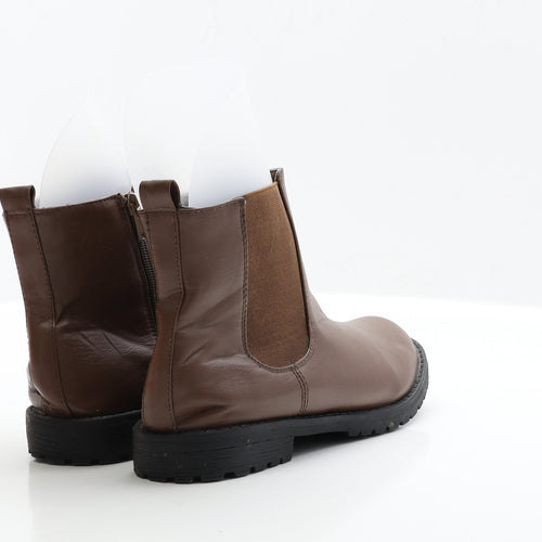 Yourstyle Womens Brown Faux Leather Chelsea Boot UK 4 EUR 37