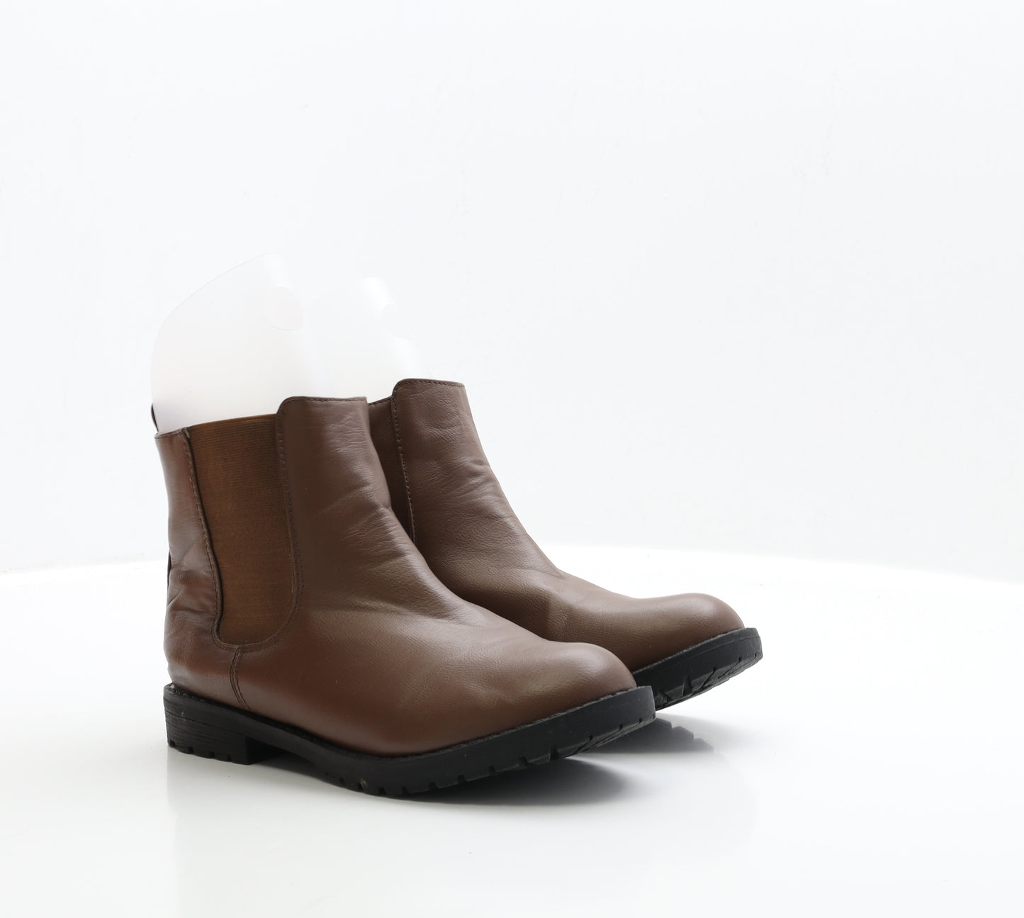 Yourstyle Womens Brown Faux Leather Chelsea Boot UK 4 EUR 37