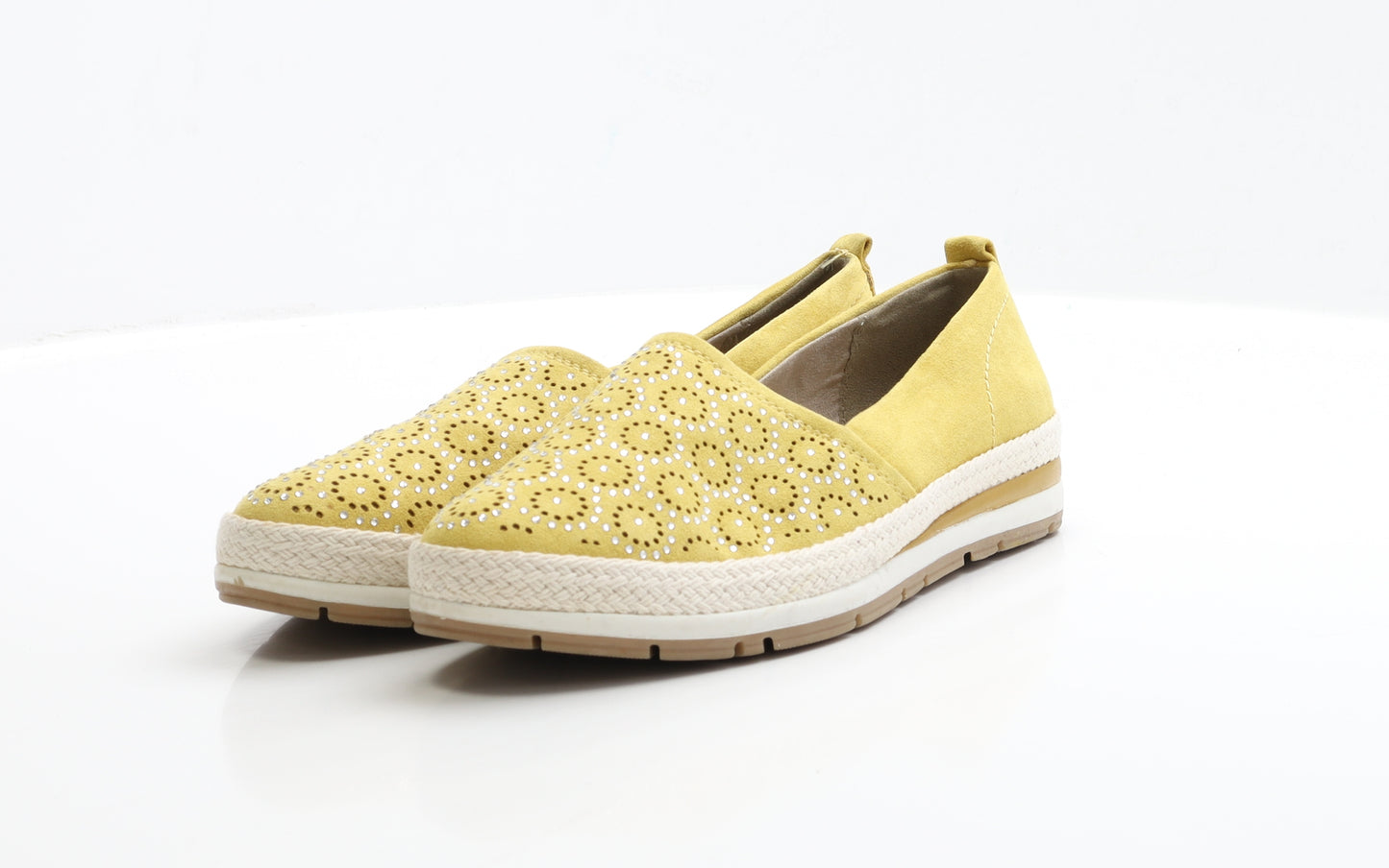 Marco Tozzi Womens Yellow Faux Suede Espadrille Casual UK 5 38