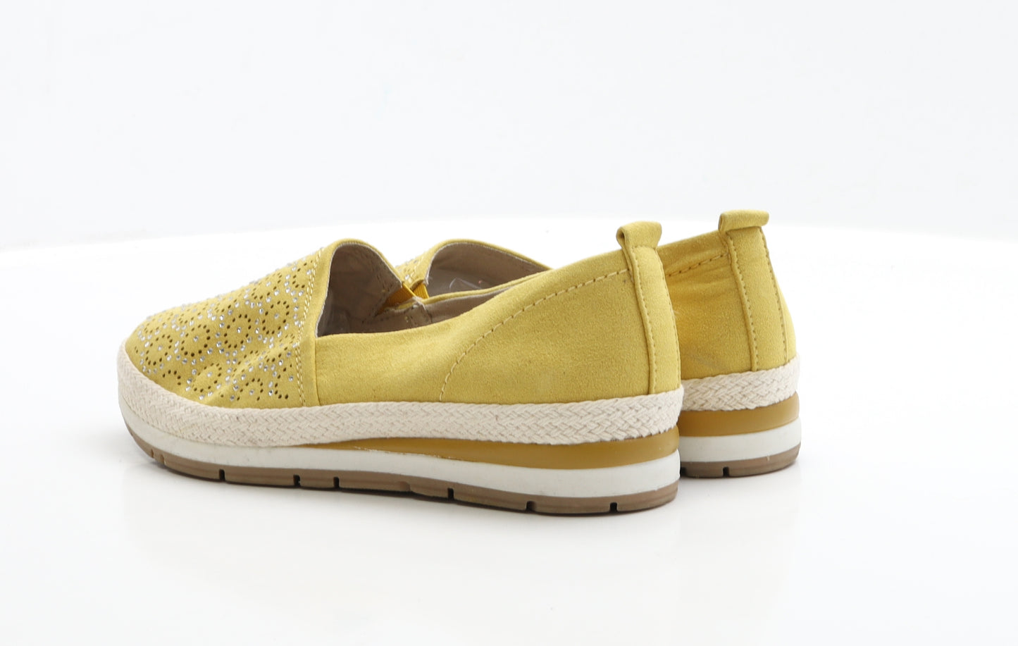 Marco Tozzi Womens Yellow Faux Suede Espadrille Casual UK 5 38