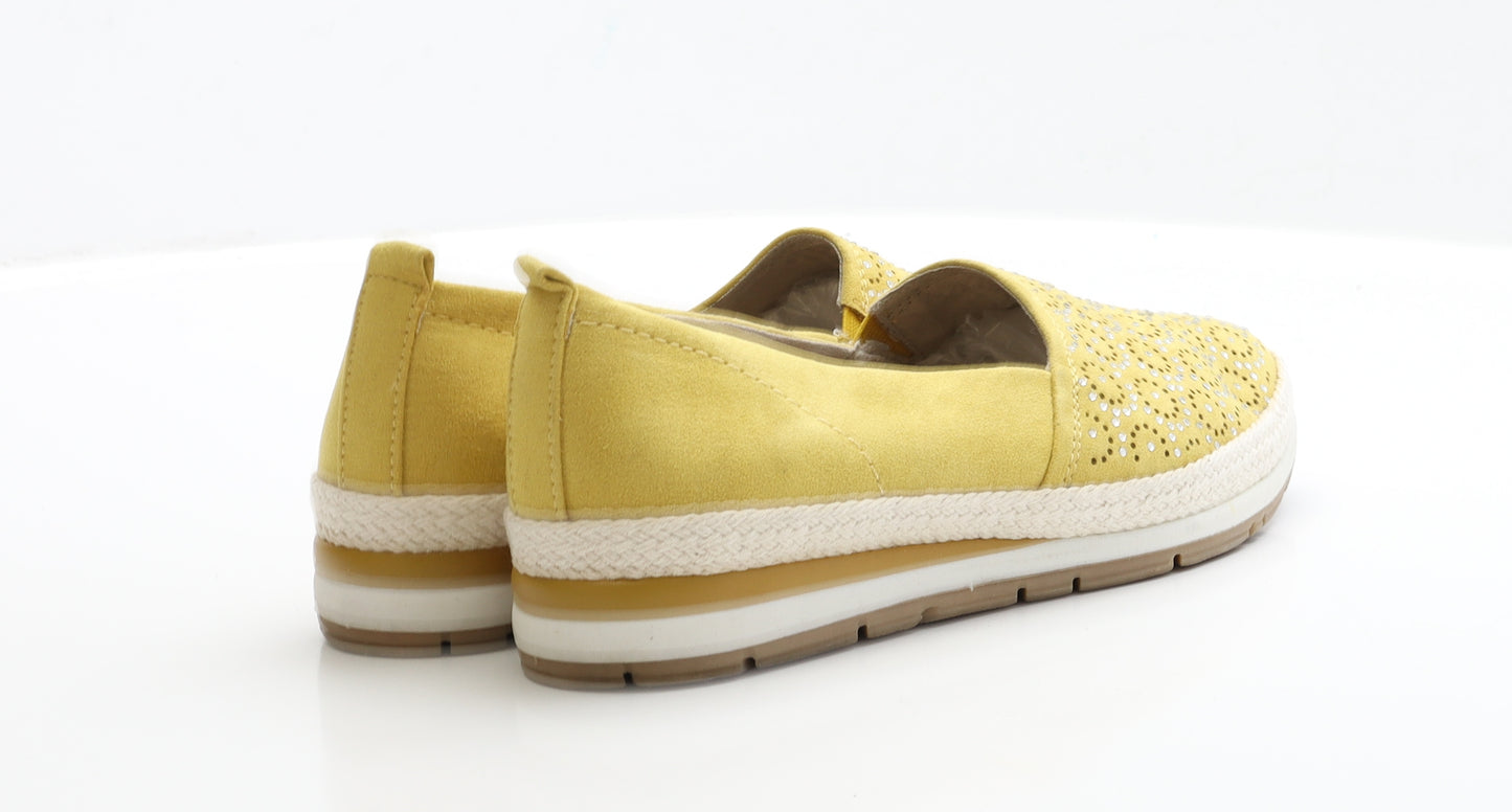 Marco Tozzi Womens Yellow Faux Suede Espadrille Casual UK 5 38
