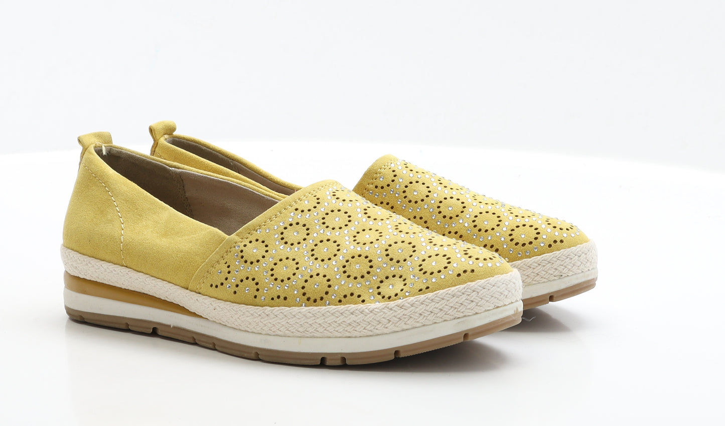 Marco Tozzi Womens Yellow Faux Suede Espadrille Casual UK 5 38
