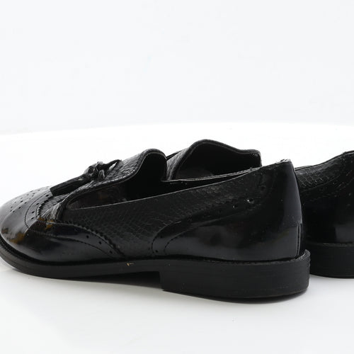 Primark Womens Black Patent Leather Loafer Casual UK 7 40 - wi