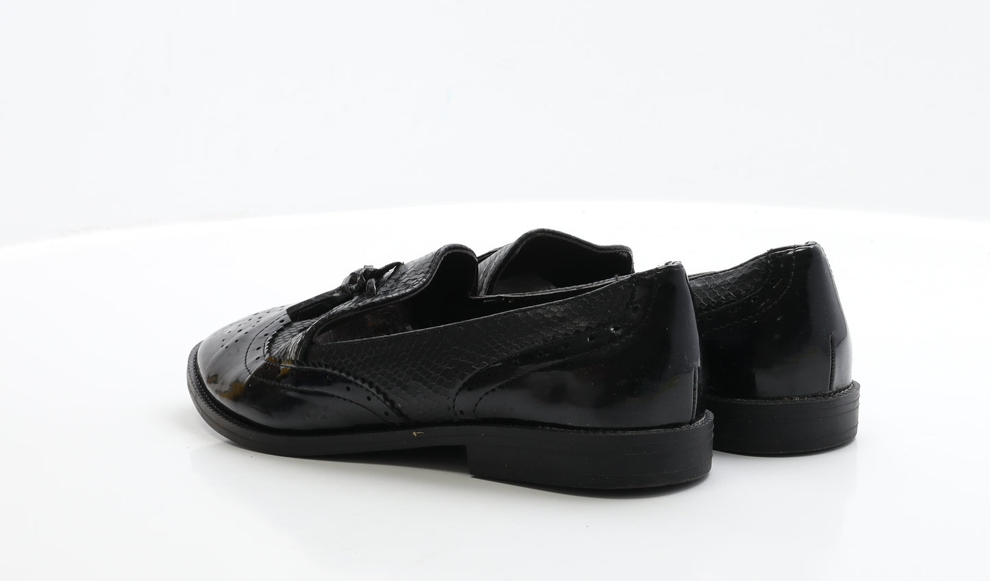Primark Womens Black Patent Leather Loafer Casual UK 7 40 - wi