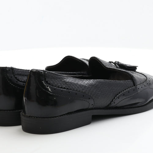 Primark Womens Black Patent Leather Loafer Casual UK 7 40 - wi