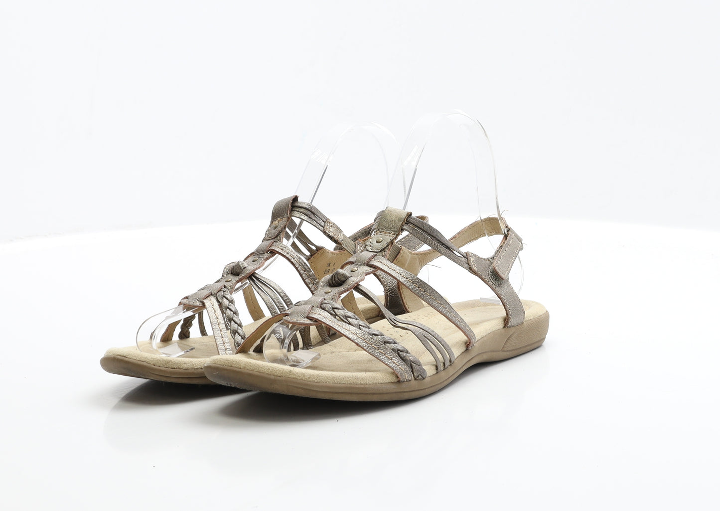 Clarks Womens Gold Faux Leather Slider Sandal UK 4 EUR 37