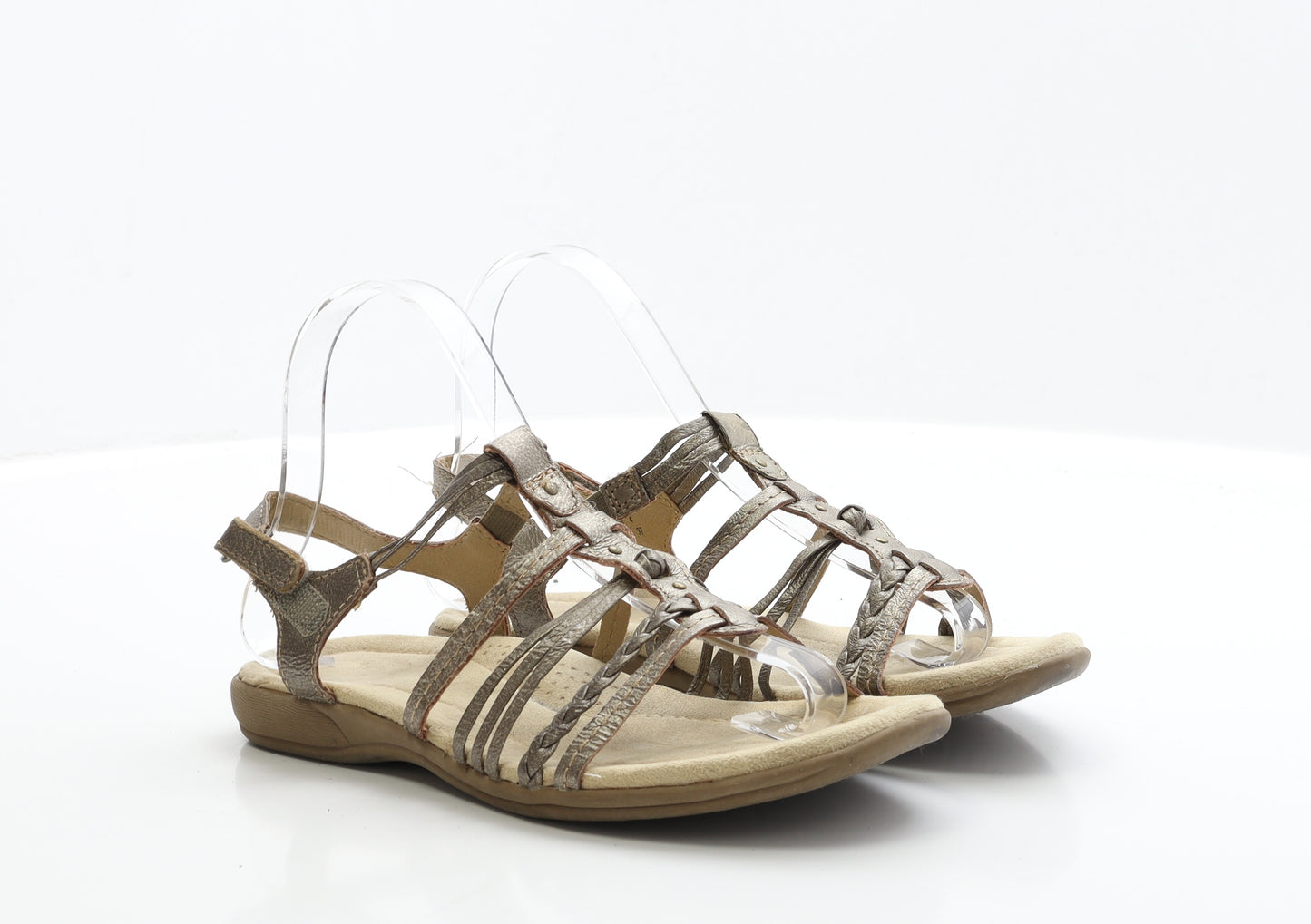 Clarks Womens Gold Faux Leather Slider Sandal UK 4 EUR 37