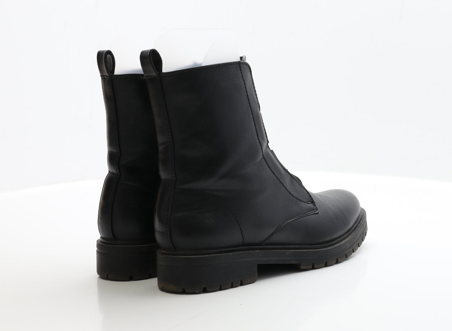 Super mode Womens Black Faux Leather Biker Boot UK 6 EUR 39