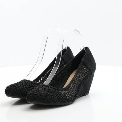 New Look Womens Black Fabric Court Heel UK 5 EUR 38 - Wide Fit