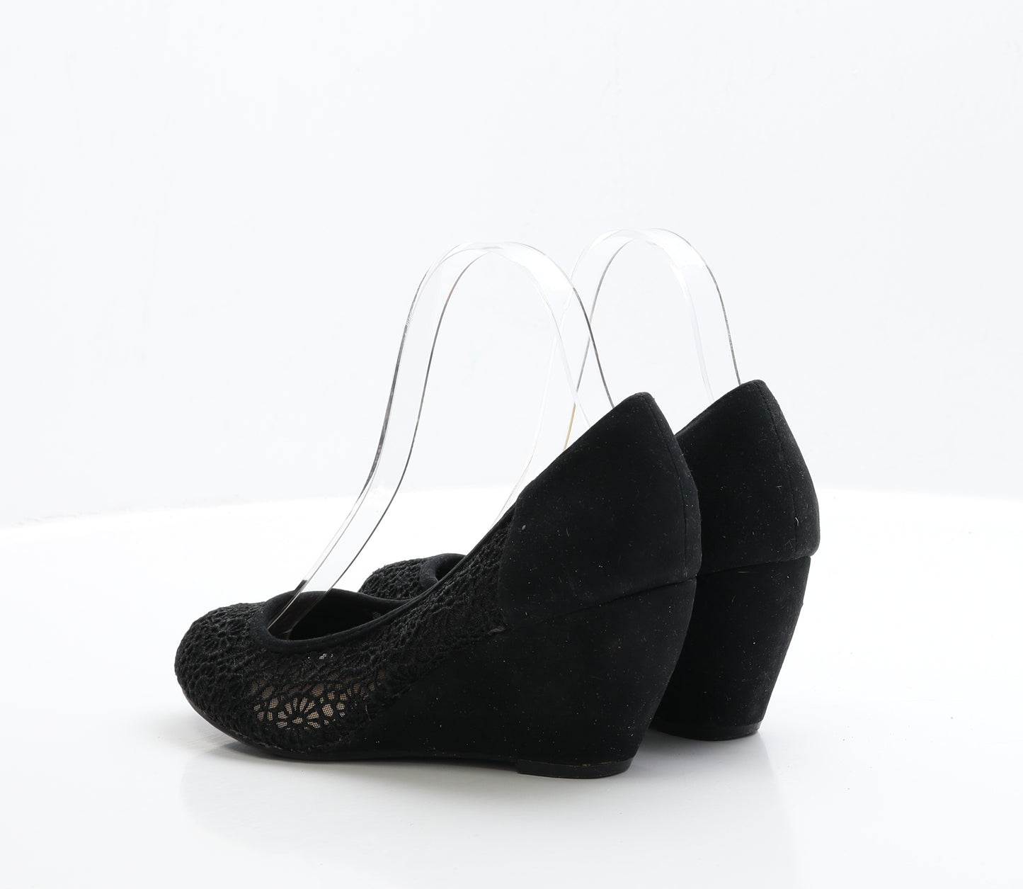New Look Womens Black Fabric Court Heel UK 5 EUR 38 - Wide Fit