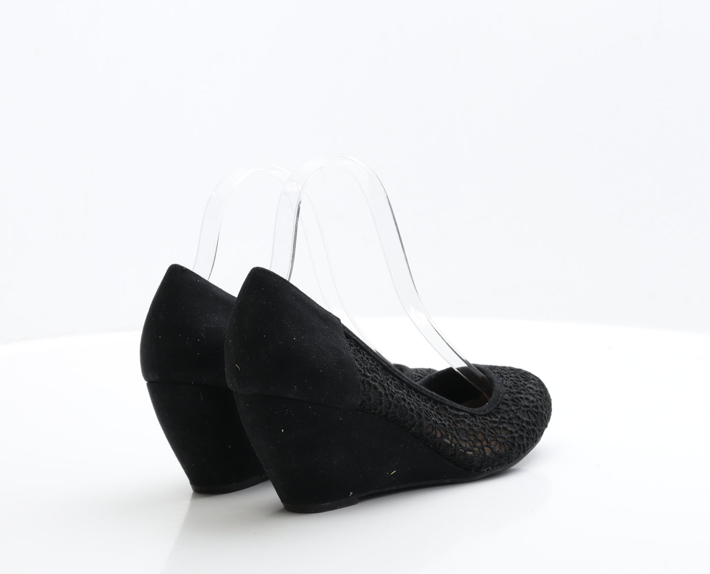 New Look Womens Black Fabric Court Heel UK 5 EUR 38 - Wide Fit