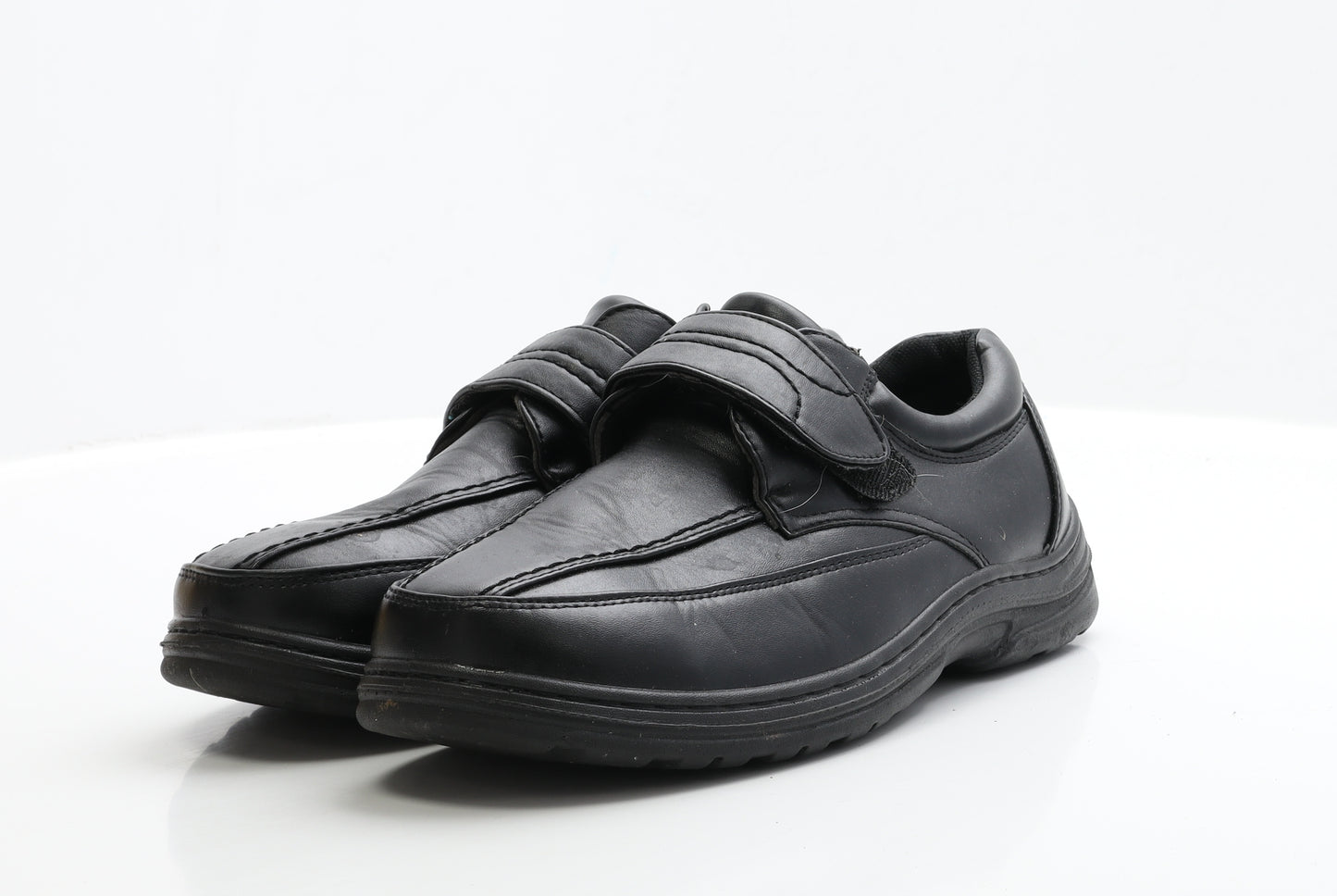 Hobos Mens Black Faux Leather Boat Shoe Casual UK 7