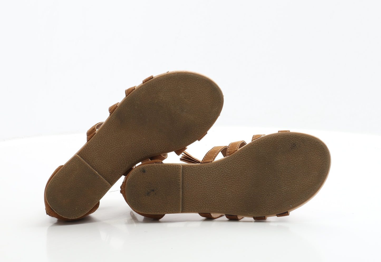 Primark Girls Brown Faux Suede Gladiator Sandal UK 1 EUR 32 - Lace up