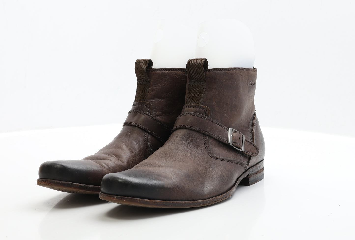 Clarks Mens Brown Faux Leather Bootie Boot UK 9