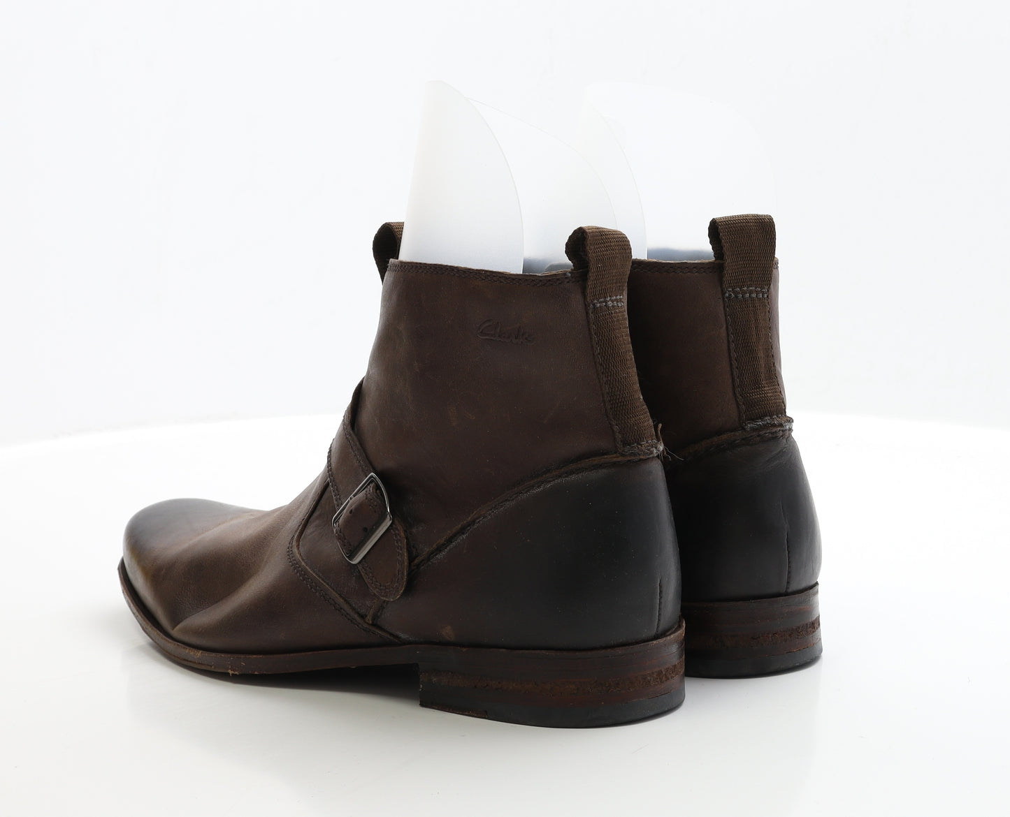 Clarks Mens Brown Faux Leather Bootie Boot UK 9